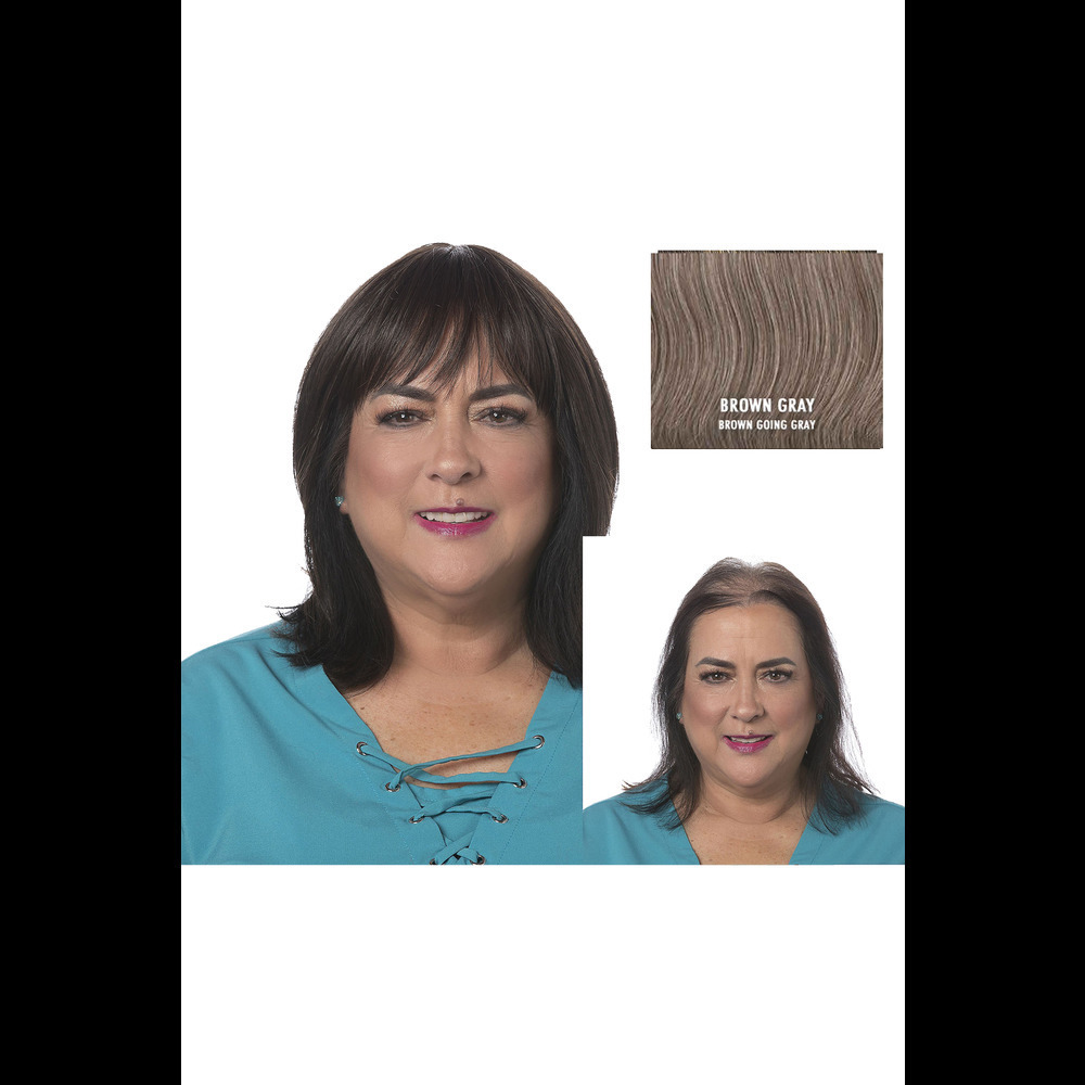 Toni Brattin Perfect Topper Hairpiece Brown Gray
